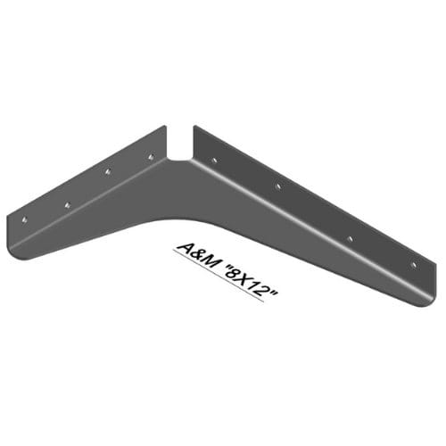 8 inch x 12 inch - Shelf Support Bracket - Stainless Steel - A and M Hardware